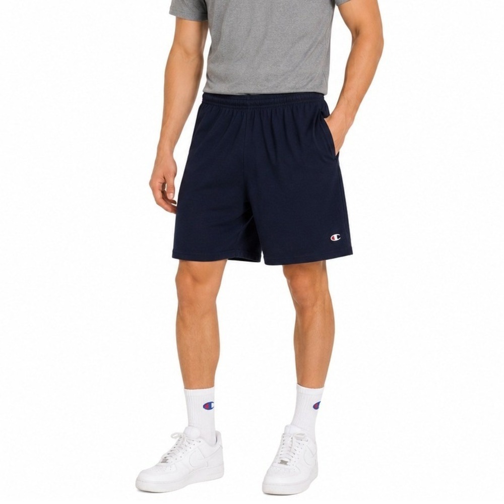 Champion Jersey Athletic Shorts Mens Size S Navy Blue Classic Casual
